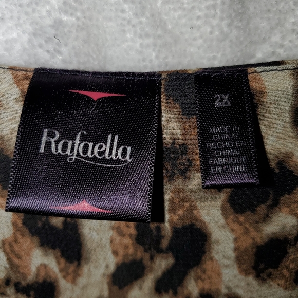 2x Rafaella Animal Print 3/4 Sleeve Top Blouse - Picture 6 of 7